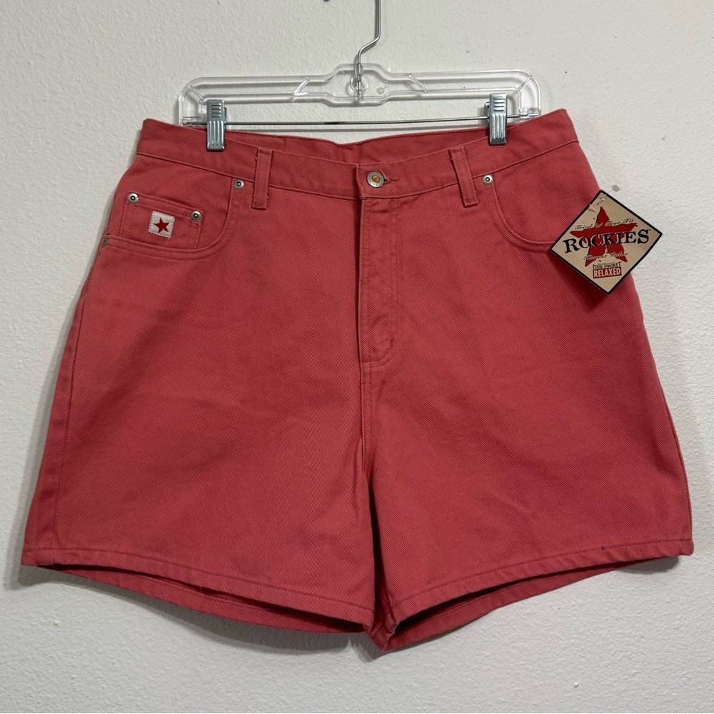 Rockies Pink Denim Jean Shorts Womens Size 15 Vintage Western NWT Rodeo Summer